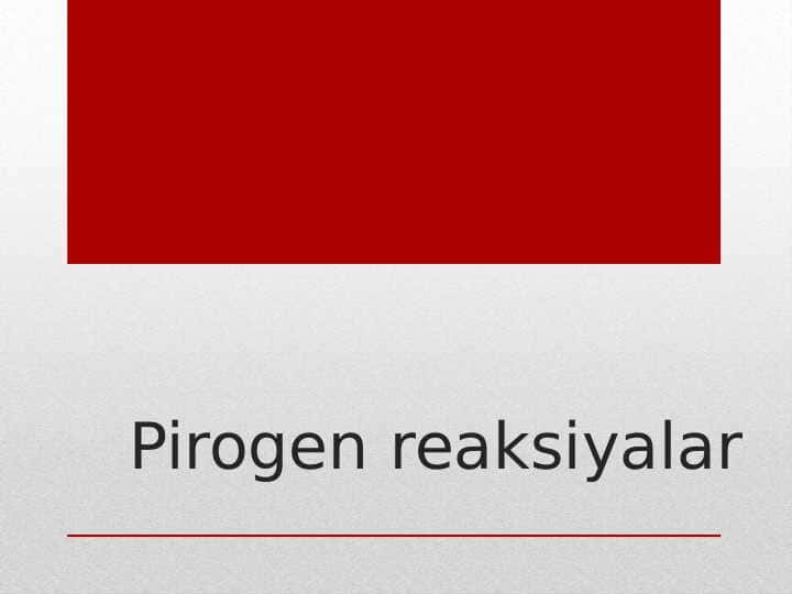 Pirogen reaksiyalar