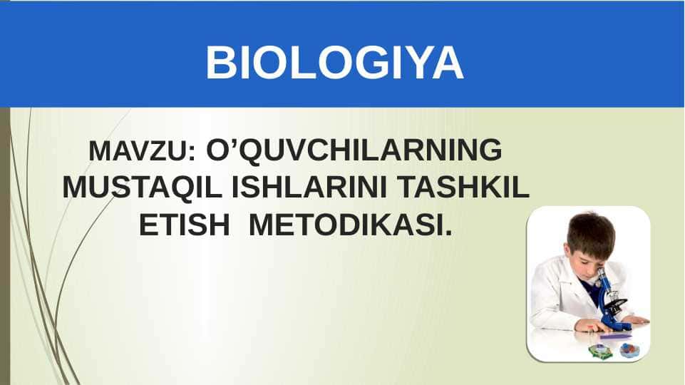 O’QUVCHILARNING MUSTAQIL ISHLARINI TASHKIL ETISH METODIKASI