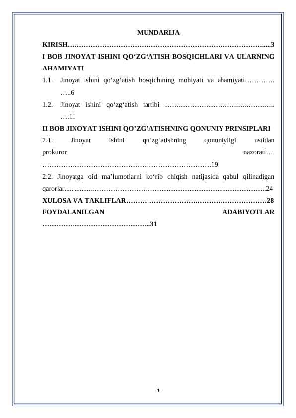 Jinoyat ishini qo’zg’atish
