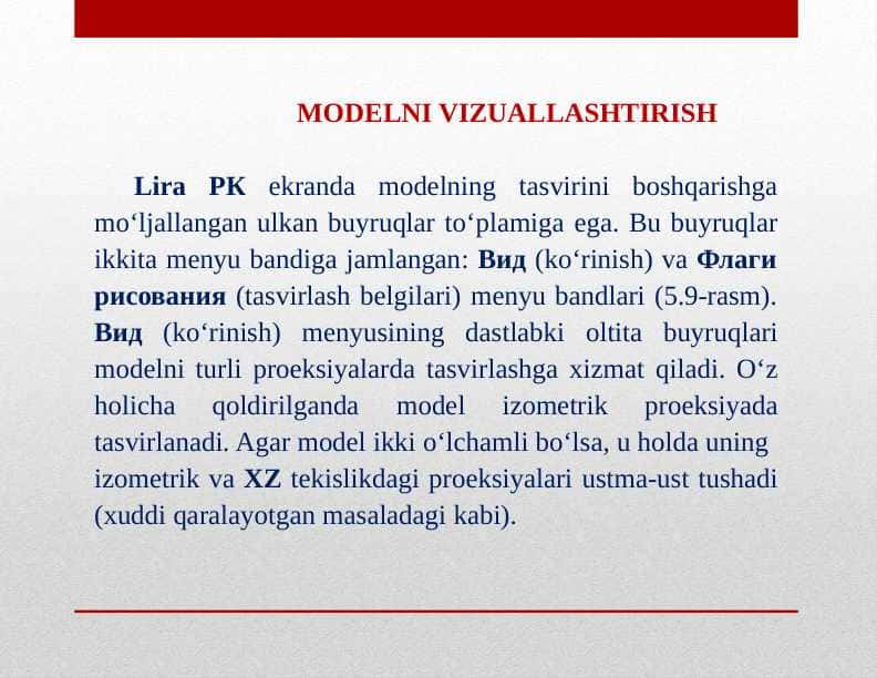 MODELNI VIZUALLASHTIRISH