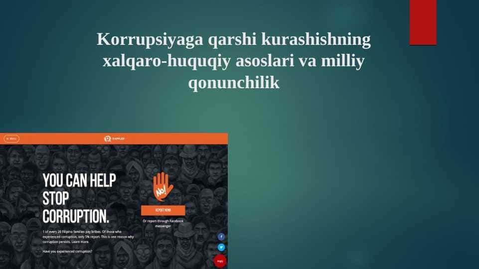 Korrupsiyaga qarshi kurashishning xalqaro-huquqiy asoslari va milliy qonunchilik