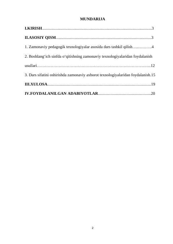 Tarbiyaviy ishlarni samarali tashkil etishda zamonaviy texnologiyalardan