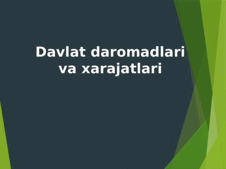 Davlat daromadlari va xarajatlari
