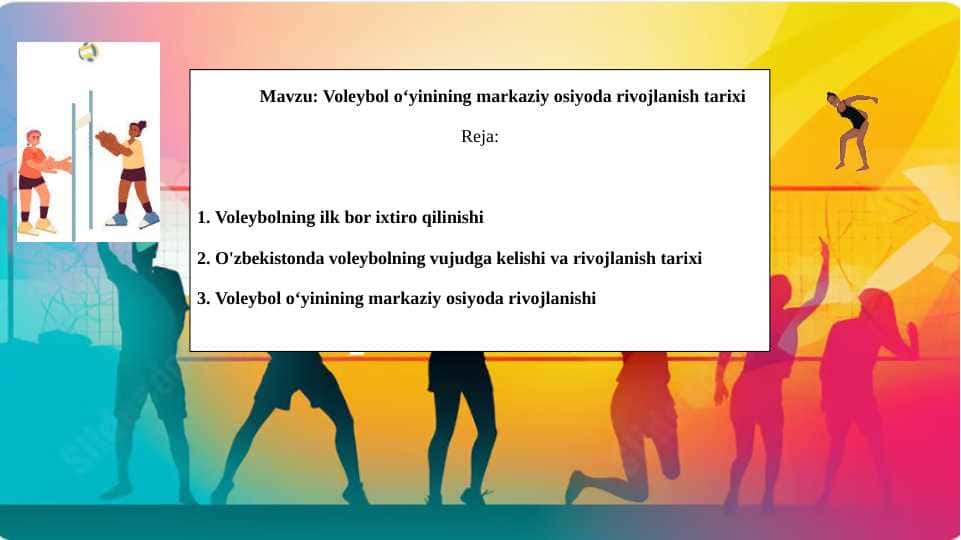 Voleybol o‘yinining markaziy osiyoda rivojlanish tarixi
