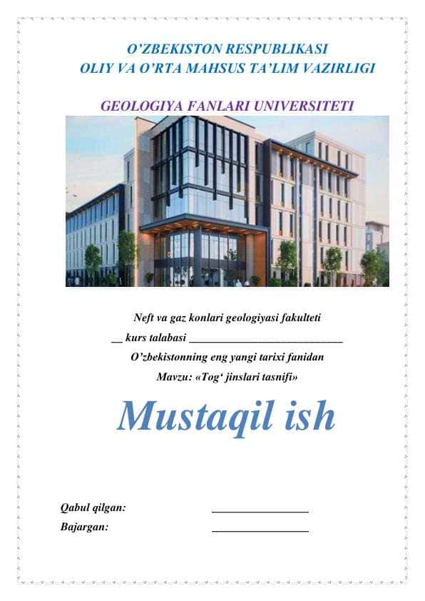 Tog' jinslari tasnifi