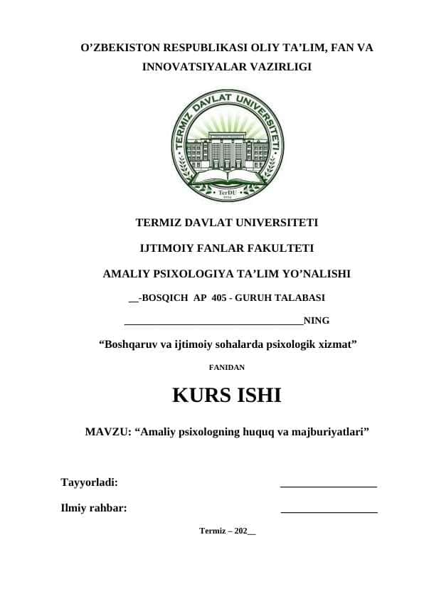 Amaliy psixologning huquq va majburiyatlari