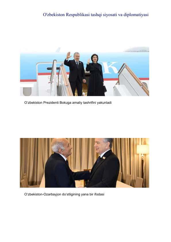 O'zbekiston Respublikasi tashqi siyosati va diplomatiyasi