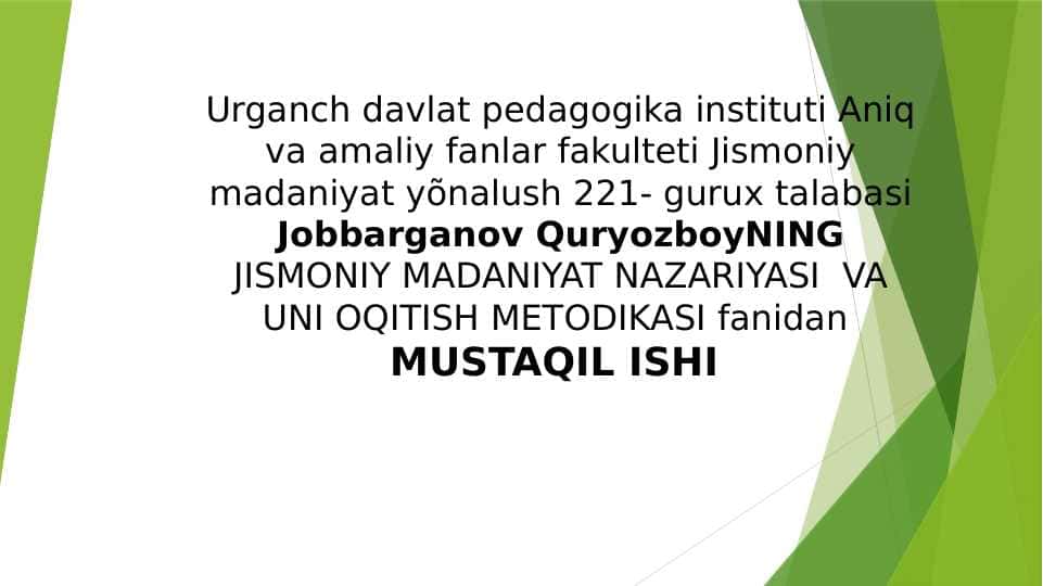 Kuch qobiliyatini tarbiyalash
