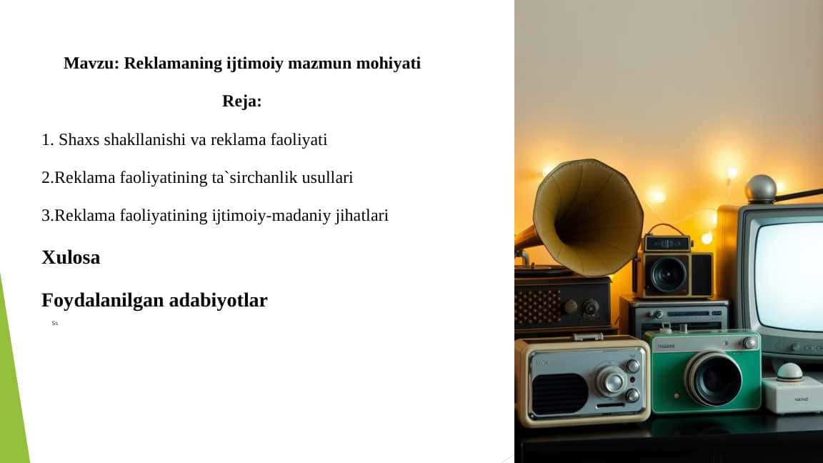 Reklamaning ijtimoiy mazmun mohiyati