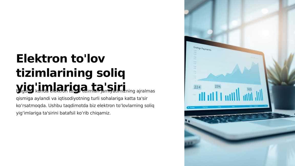 Elektron to'lov tizimlarining soliq yig'imlariga ta'siri