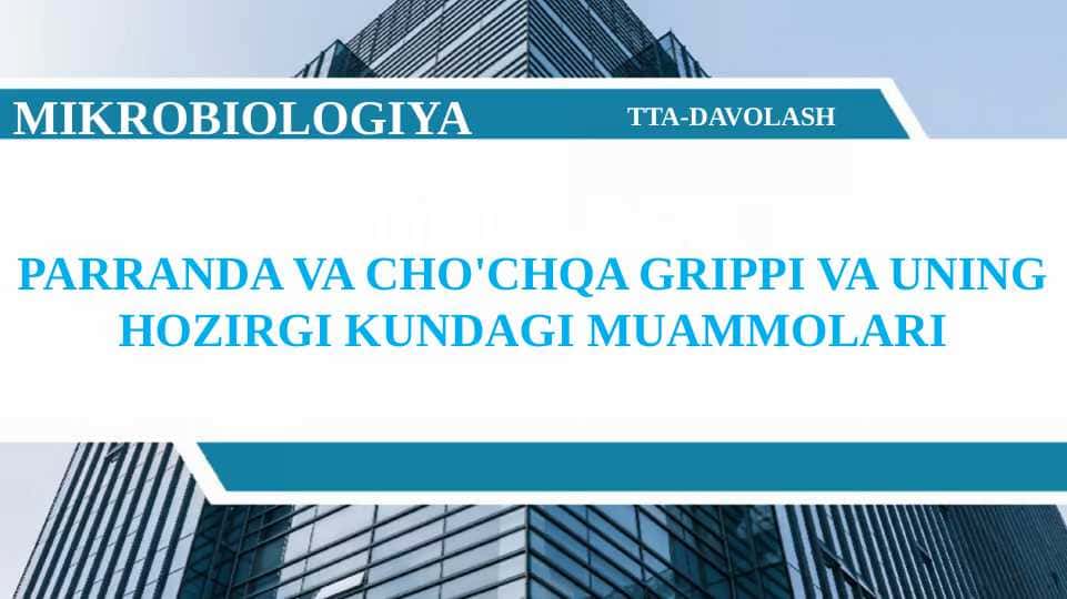 PARRANDA VA CHO'CHQA GRIPPI VA UNING HOZIRGI KUNDAGI MUAMMOLARI