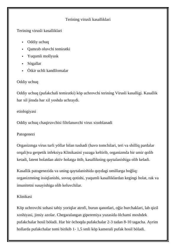 Terining virusli kasalliklari