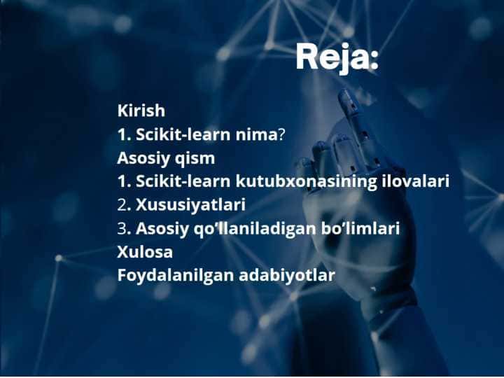 Mashina o'qitish nima, Sckit-learn nima