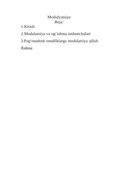Modulyatsiya
