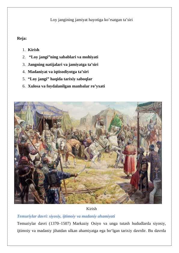 Loy jangining jamiyat hayotiga ko’rsatgan ta'siri 25