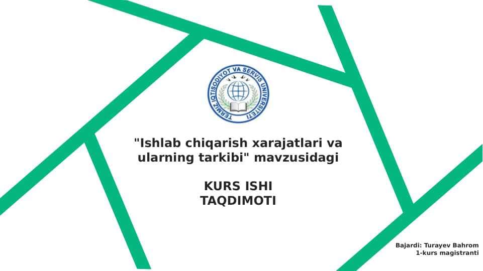 Ishlab chiqarish xarajatlari va ularning tarkibi