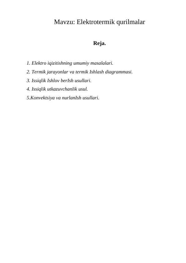 Elektrotermik qurilmalar