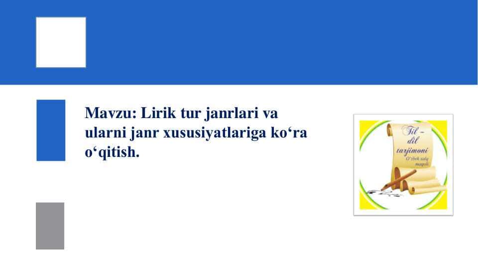 Lirik tur janrlar