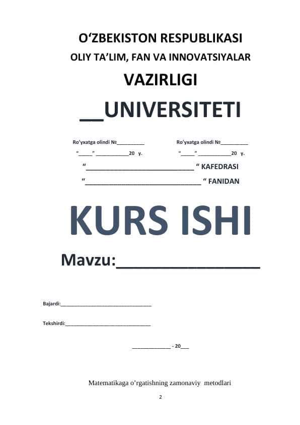 Matematikaga o’rgatishning zamonaviy metodlari
