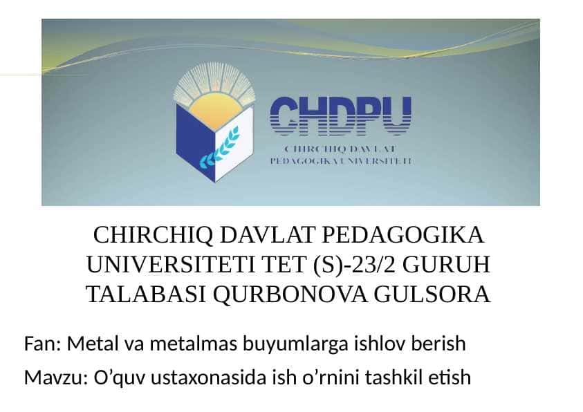 O’quv ustaxonasida ish o’rnini tashkil etish