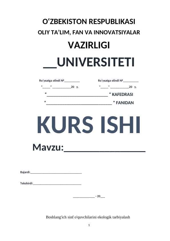 Boshlang'ich sinf o'quvchilarini ekologik tarbiyalash