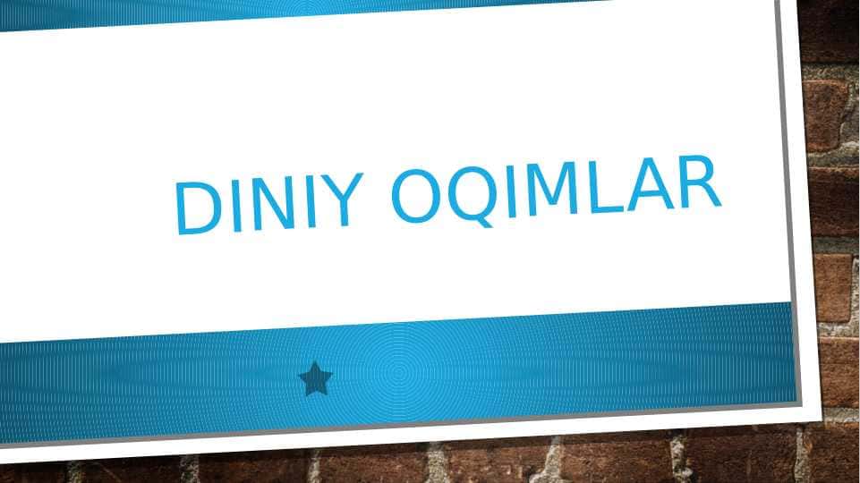 Diniy oqimlar