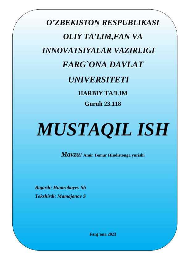 Amir Temur Hindistonga yurishi