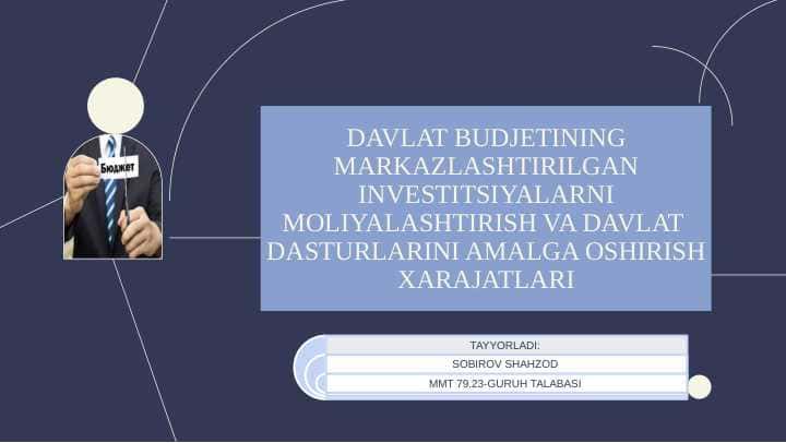 davlat budjetining mamlakat moliya tizimining boshqa bo'g'inlari bilan o'zaro bog'liqligi