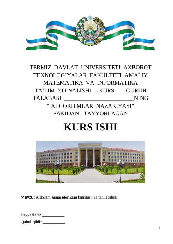 Algoritm samaradorligini baholash va tahlil qilish