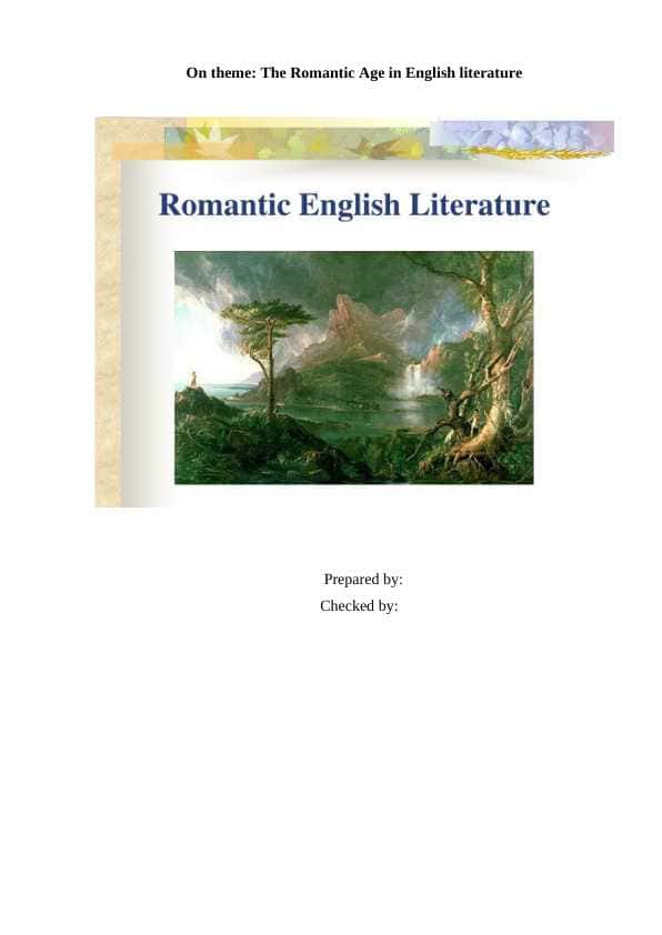 The Romantic Age in English literature
