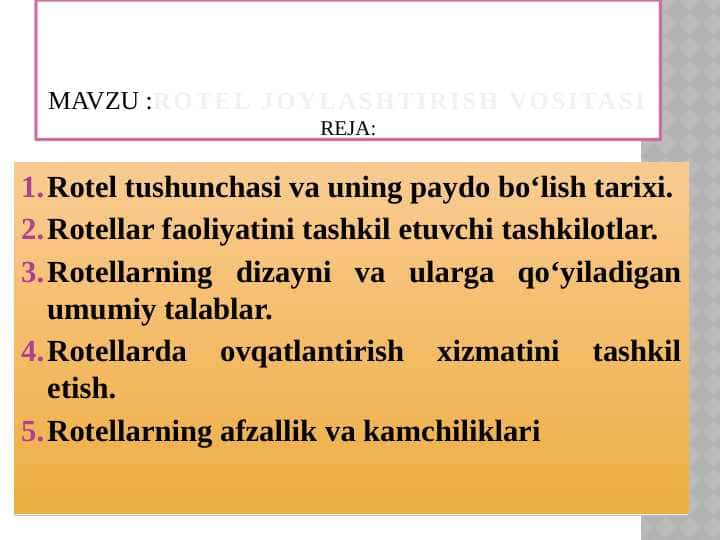 Rotel joylashtirish vositasi