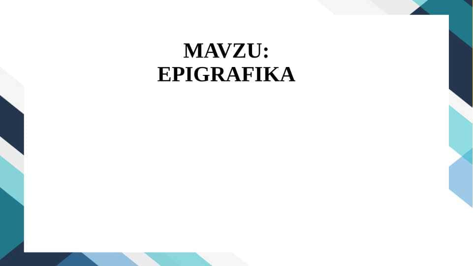 EPIGRAFIKA