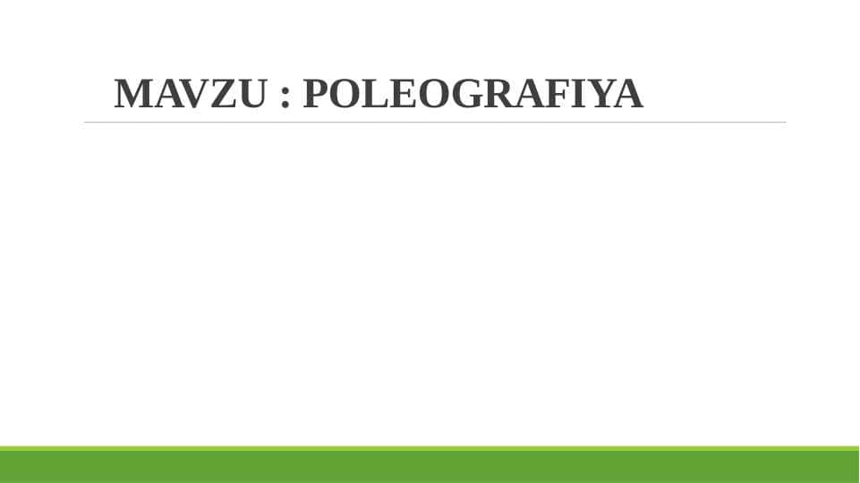 POLEOGRAFIYA