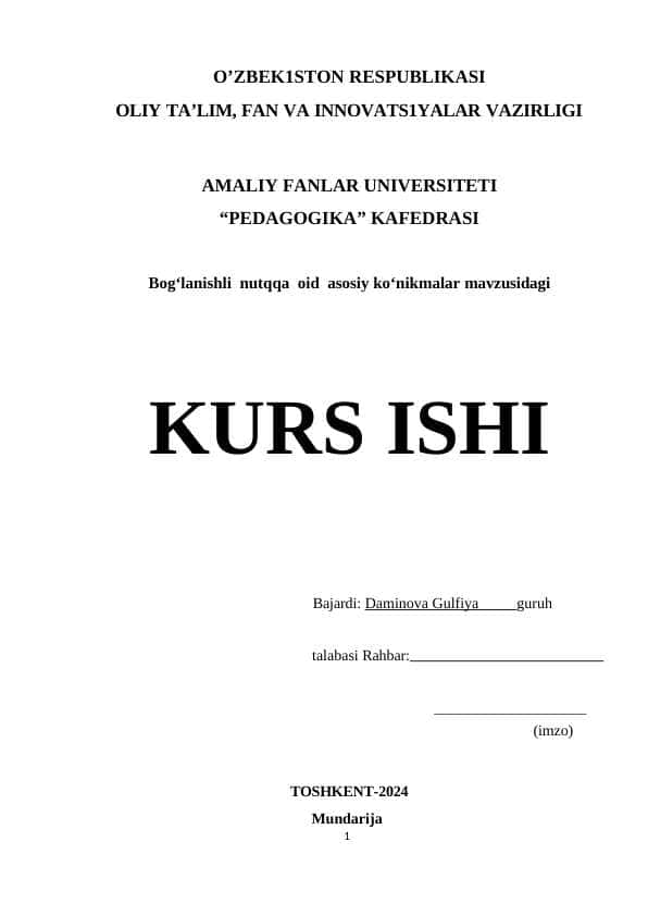 Bog‘lanishli nutqqa oid asosiy ko‘nikmalar