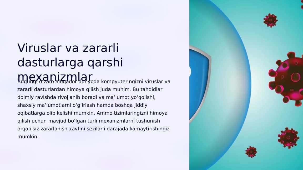 Viruslar va zararli dasturlarga qarshi mexanizmlar