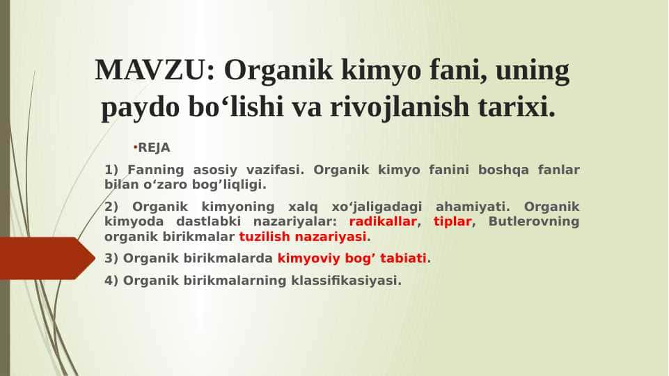Organik kimyoga kirish.