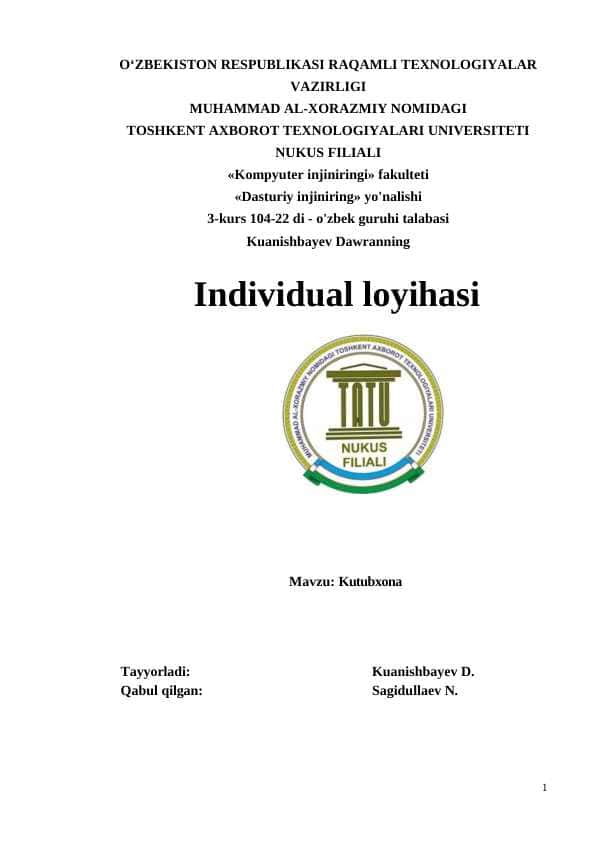 Individual loyiha