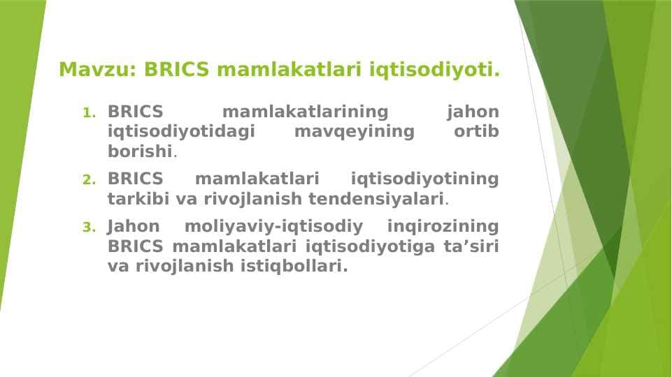 BRICS mamlakatlari iqtisodiyoti