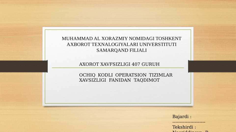 Fayl tizimlari xavfsizligi(NTFS)