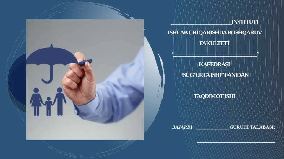Hayot sug'urtasida ta'riflarni ishlab chiqish uslubiyoti va uni takomillashtirish yo'nalishlari