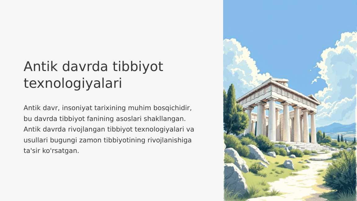 Antik davrda tibbiyot texnologiyalari