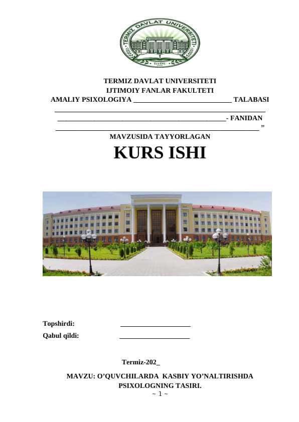 O’QUVCHILARDA KASBIY YO’NALTIRISHDA PSIXOLOGNING TASIRI