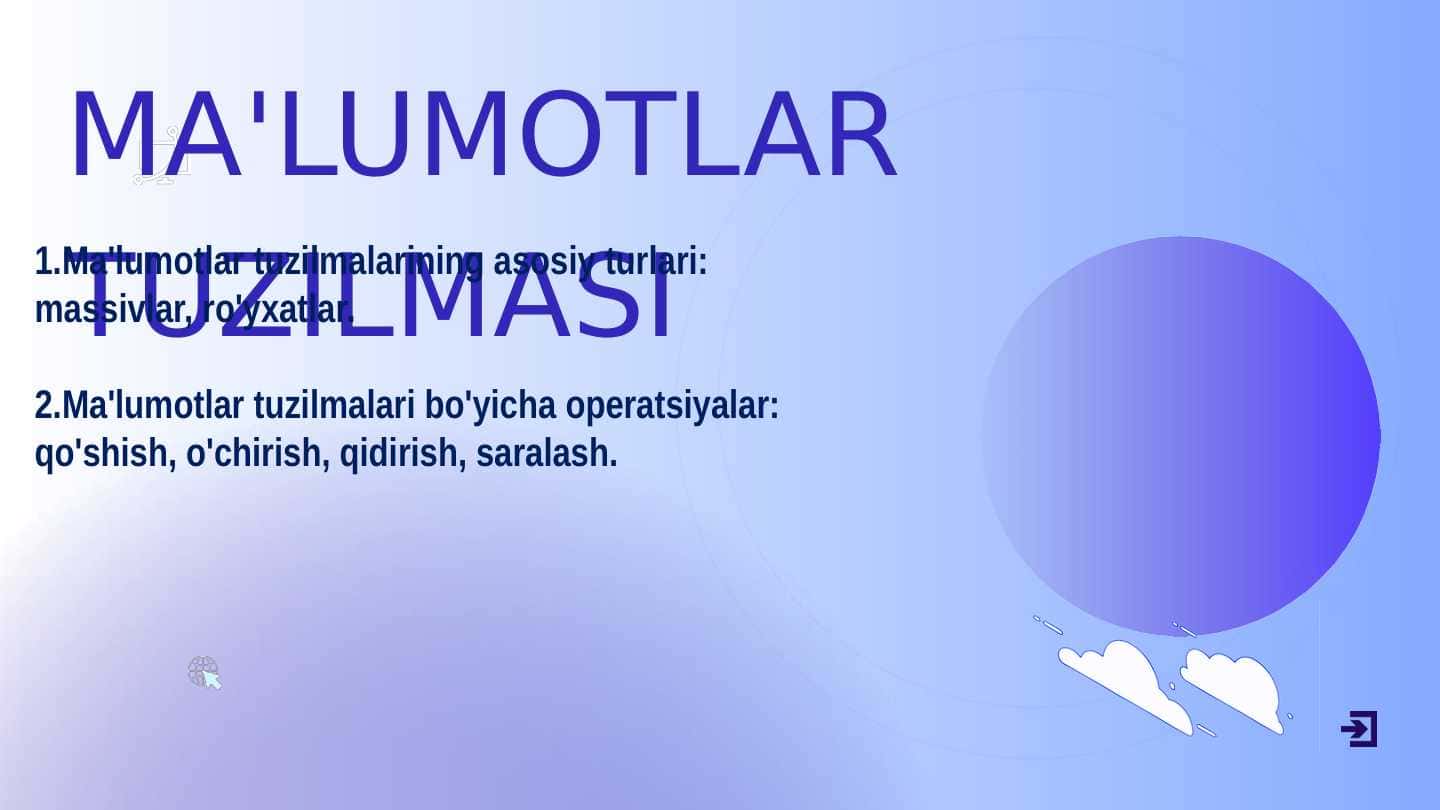 MA'LUMOTLAR TUZILMASI