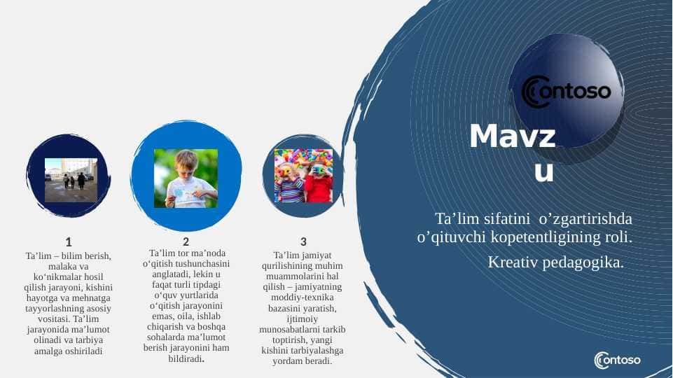 Ta’lim sifatini o’zgartirishda o’qituvchi kopetentligining roli.Kreativ pedagogika.