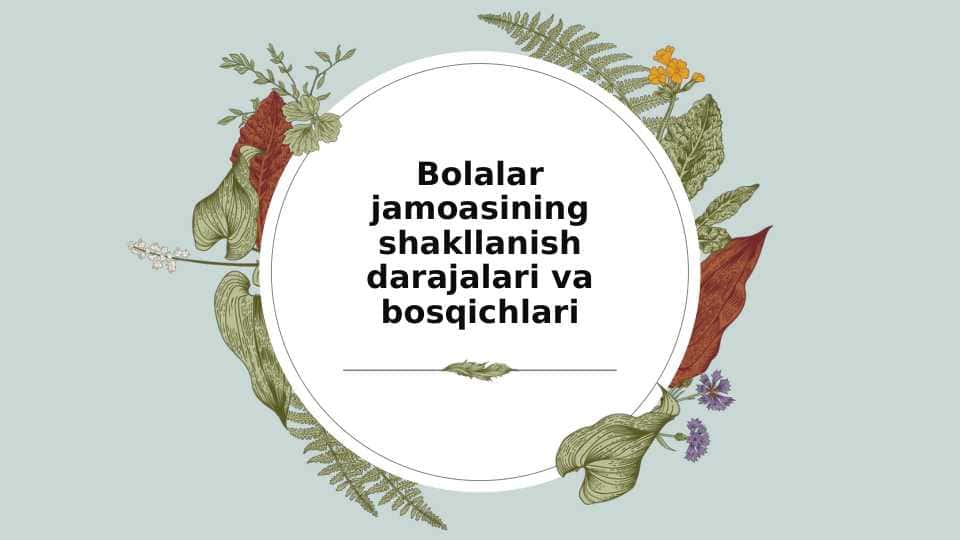 Bolalar jamoasining shakllanish darajalari va bosqichlari