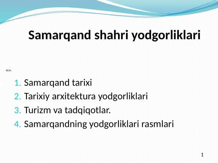 Samarqand shahri yodgorliklari