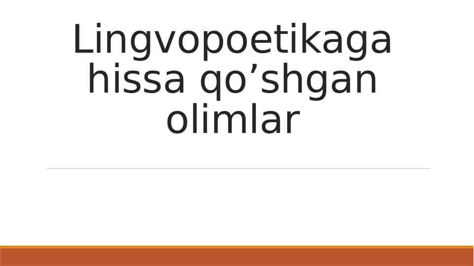 Lingvopoetikaga hissa qo’shgan olimlar
