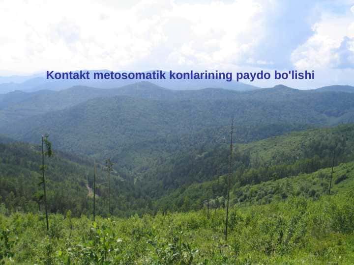 Kontakt metosomatik konlarining paydo bo'lishi
