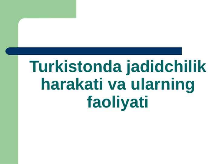 Turkistonda jadidchilik harakati