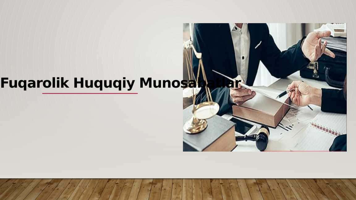 Fuqarolik Huquqiy Munosabatlar